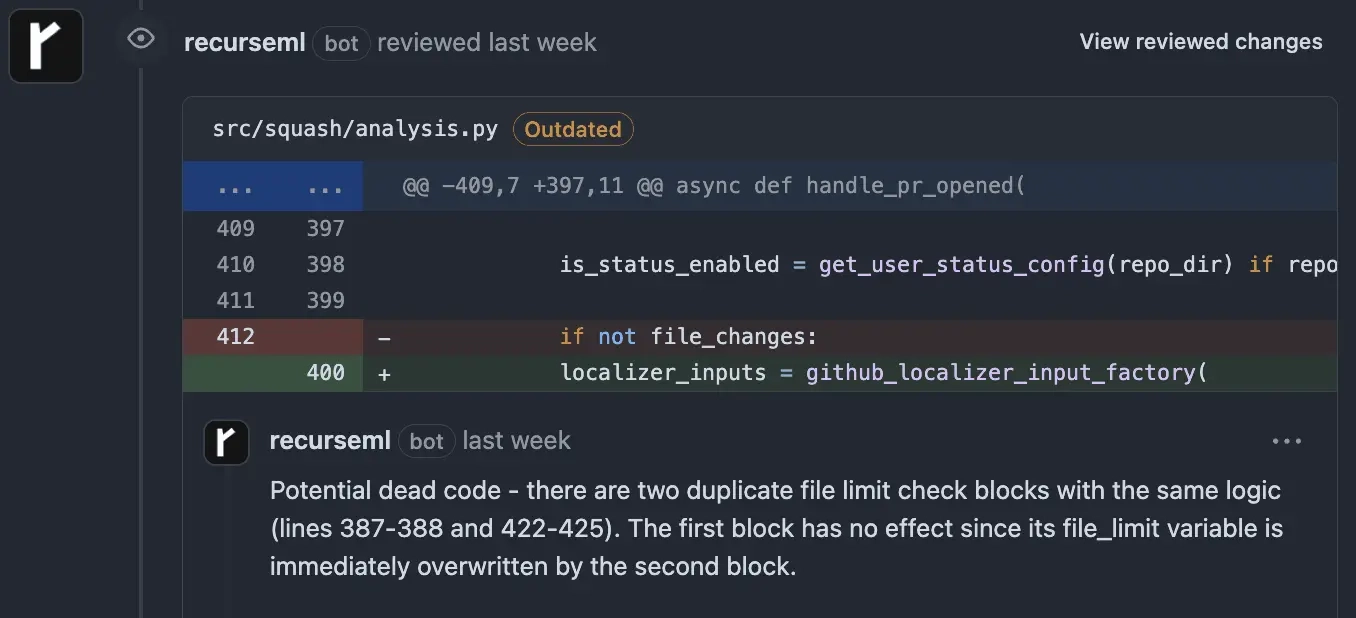 Recurse ML GitHub App Example